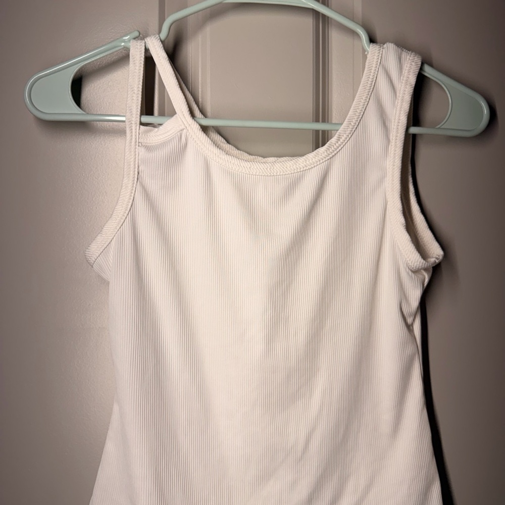 Olivia Rae White Ribbed Scoop Neck Tank